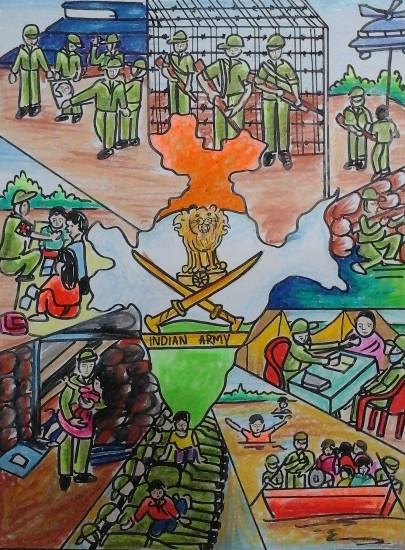 Indian Army, painting by Isha Purohit