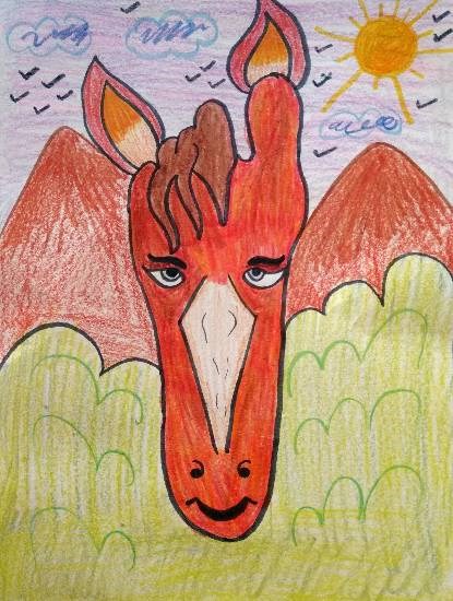 Horse, painting by Ishita Mayur Patil