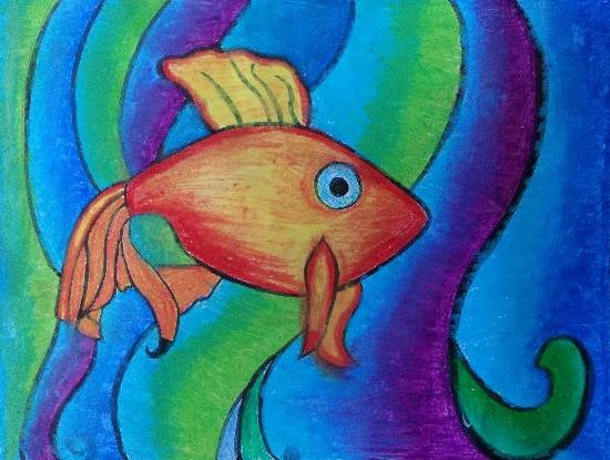 Fish, painting by Ishita Mayur Patil