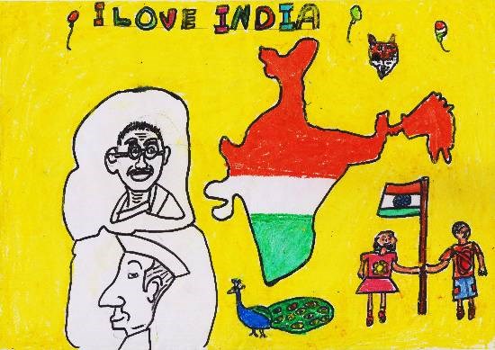I love my India, painting by John P Anson