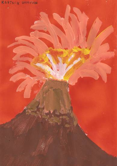Painting  by Karthik H Unnithan - Volcano