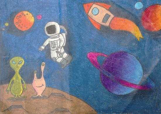 Outer space, painting by Ketkee Kiran Bhutkar