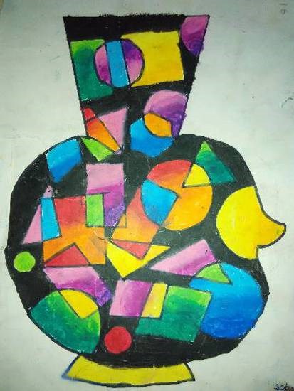 Flower pot, painting by Kunal B Paradava