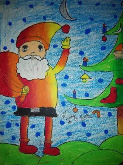 Santa clause, painting by Kunal B Paradava