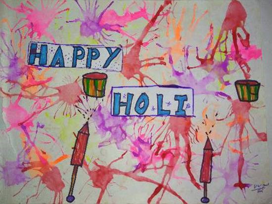 Happy Holi, painting by Manya Manish Mehta