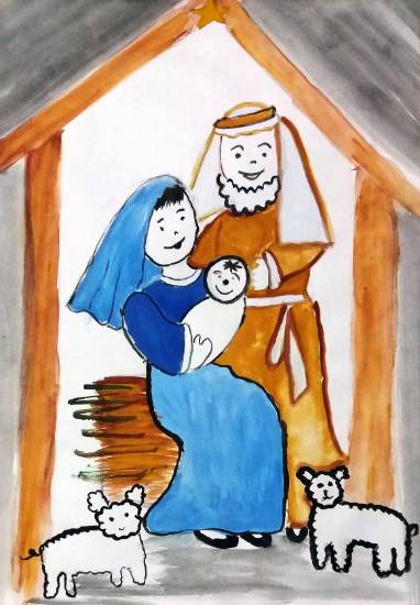Painting  by Parinaz Hoshedar Davar - Christmas spirit