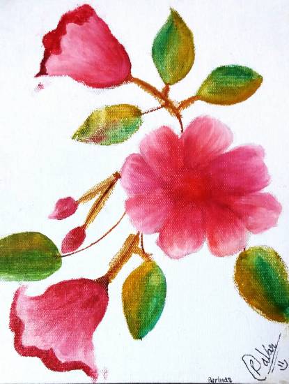 Painting  by Parinaz Hoshedar Davar - Flowers
