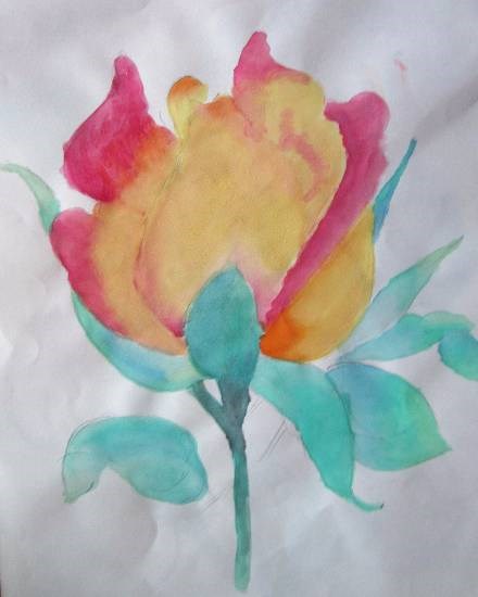 Tulip, painting by Parinaz Hoshedar Davar