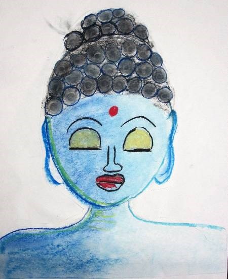 Budha, painting by Parinaz Hoshedar Davar