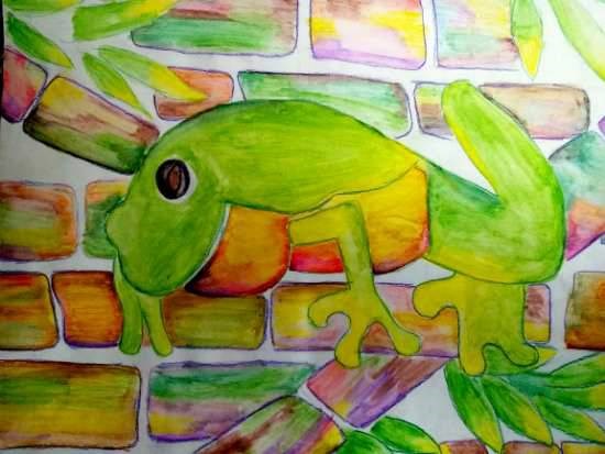 Colours of the chameleon, painting by Parinaz Hoshedar Davar
