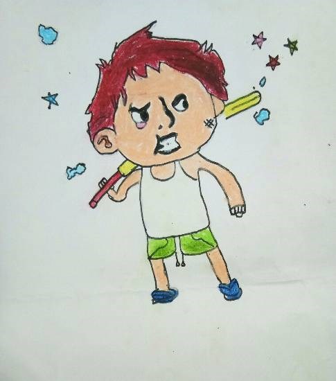 Boy, painting by Prathmesh Mukundraj Warle