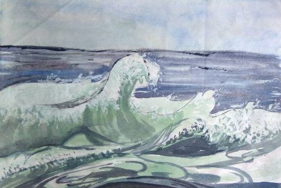 Sea line, painting by Rahul Singh