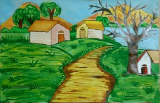 Painting by Ravi Kumar - Houses