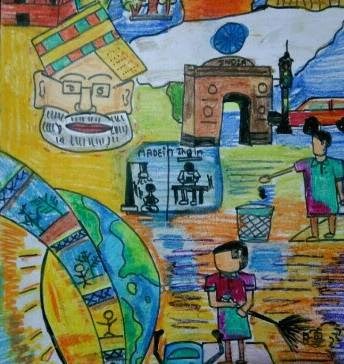 Swachh Bharat, painting by Ravi Kumar