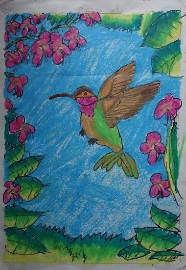 Humming bird, painting by Ruhani Sarit Haria