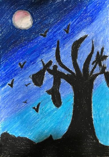 Moonlight, painting by Ruhani Sarit Haria