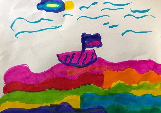 Sea of colours, painting by Ruhani Sarit Haria