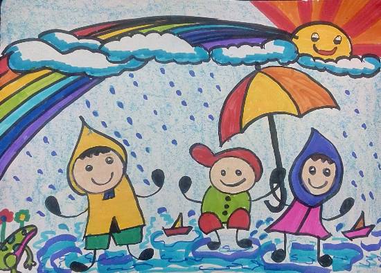 Painting  by Thiyakshwa Sureshkumar - Rainy season