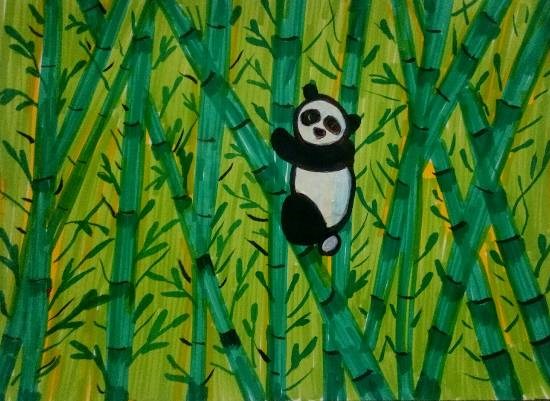 Bamboo Forest, painting by Thiyakshwa Sureshkumar