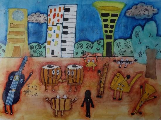 Music, painting by Shreya Shridhar Kulkarni