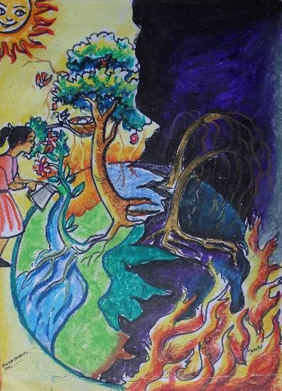 Save Trees, painting by Subhraneel Das