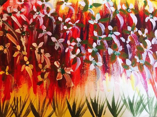 Flowers, painting by Suhani Bhattacharyya