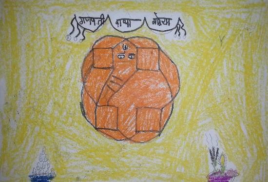 Ganesha, painting by Vedant Ashish Deodhar