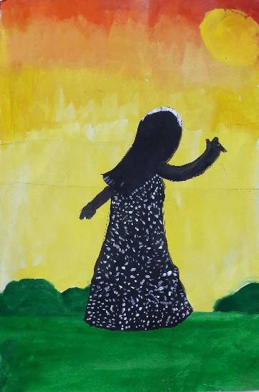 Girl, painting by Vrisha Milind Jhaveri