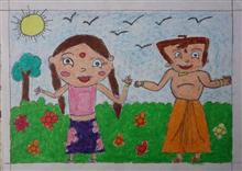 Painting  by Vrunda Hetalkumar Dharsandia - Chota bheem & Chutaki