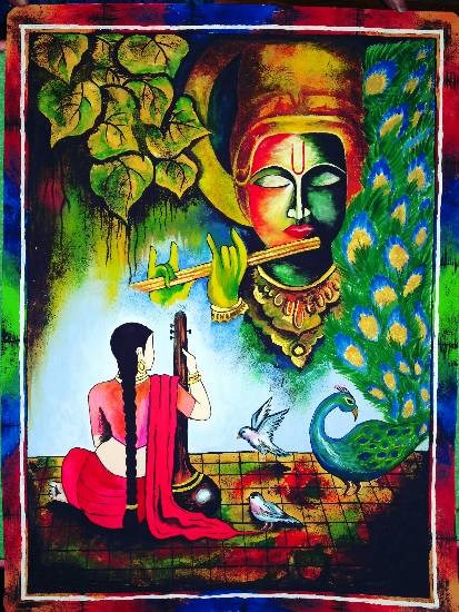 Meerabai - Devote Love for Lord Krishna, painting by Uma Maharana