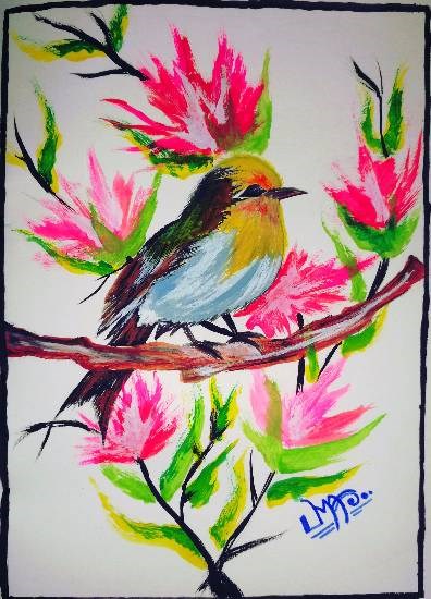Beautiful Bird, painting by Uma Maharana