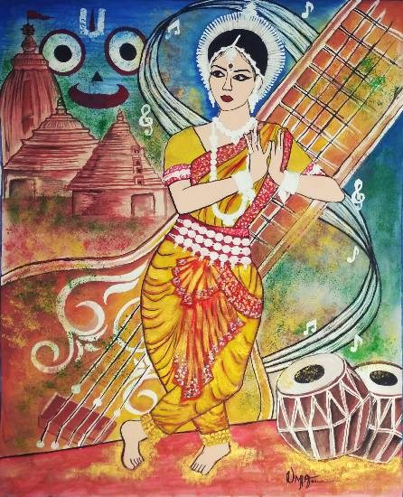 Culture - Odishi Dance Form, painting by Uma Maharana