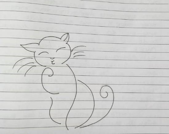 Tiny cat, painting by Tithi Mukhopadhyay