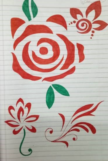 Flower Garden of Dreams, painting by Tithi Mukhopadhyay