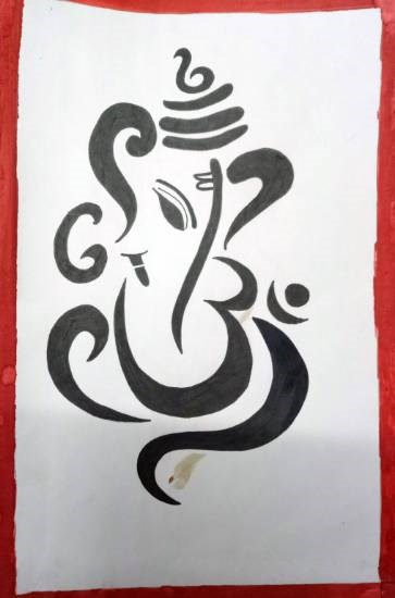 Ganesha, painting by Tithi Mukhopadhyay