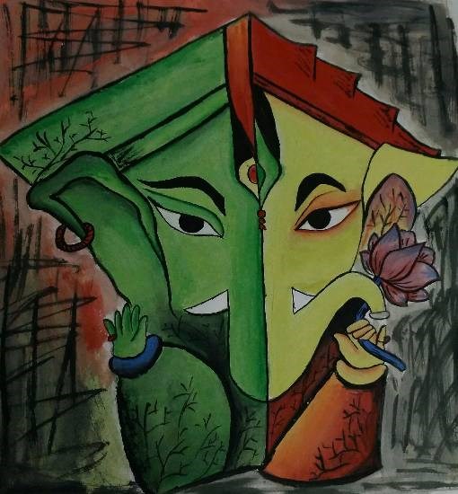 Shri Ganeshaya Namah, painting by Ankita Pramod Patewar