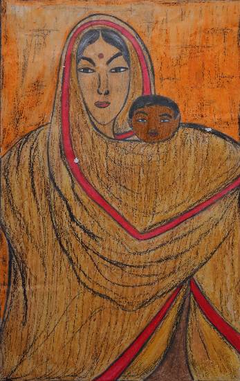 Painting by Janelle Jane Vedamony - Mother & Child