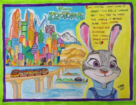 Zootopia, painting by Sobana Nagarajan