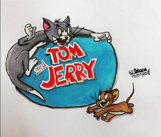 Painting  by Sobana Nagarajan - Tom and Jerry