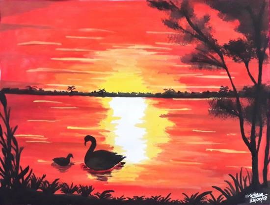 Scenery, painting by Sobana Nagarajan