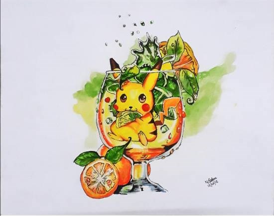 Pikachu, painting by Sobana Nagarajan