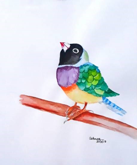 Bird, painting by Sobana Nagarajan