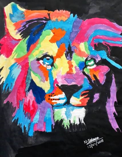 Lion, painting by Sobana Nagarajan