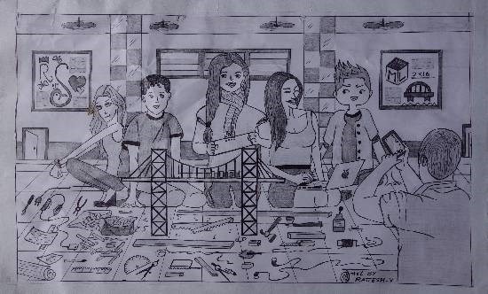 Untitled - 1, painting by Vattam Rajesh