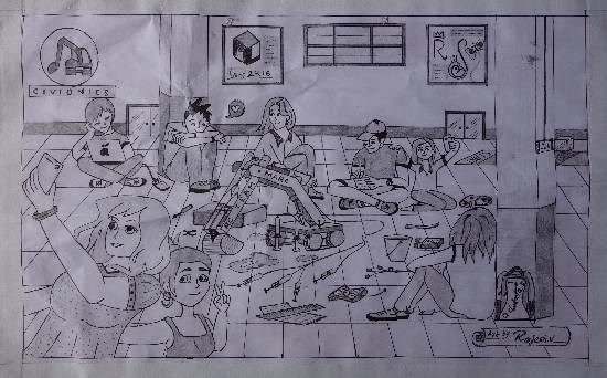 Unity is strength, painting by Vattam Rajesh