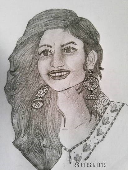 Lovely Angel, painting by Vattam Rajesh