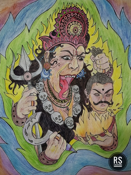 Diwali Times, painting by Vattam Rajesh