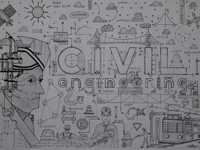 Painting  by Vattam Rajesh - Poster of Civil Engineering