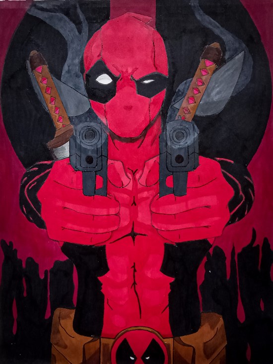 Dead pool, painting by Vattam Rajesh