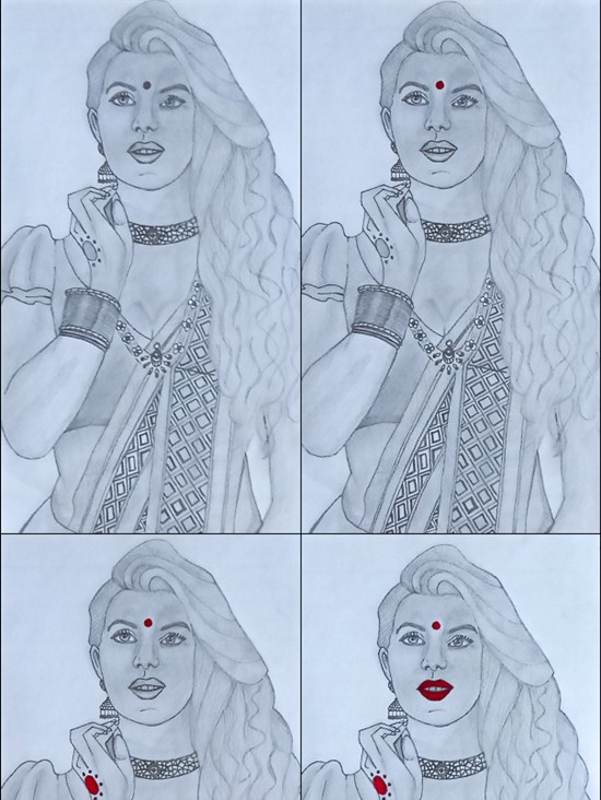 Jacqueline, painting by Vattam Rajesh